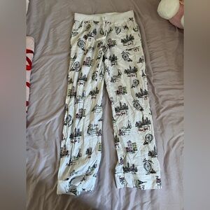 Vintage Victoria's Secret White Pajama Pants with City Print